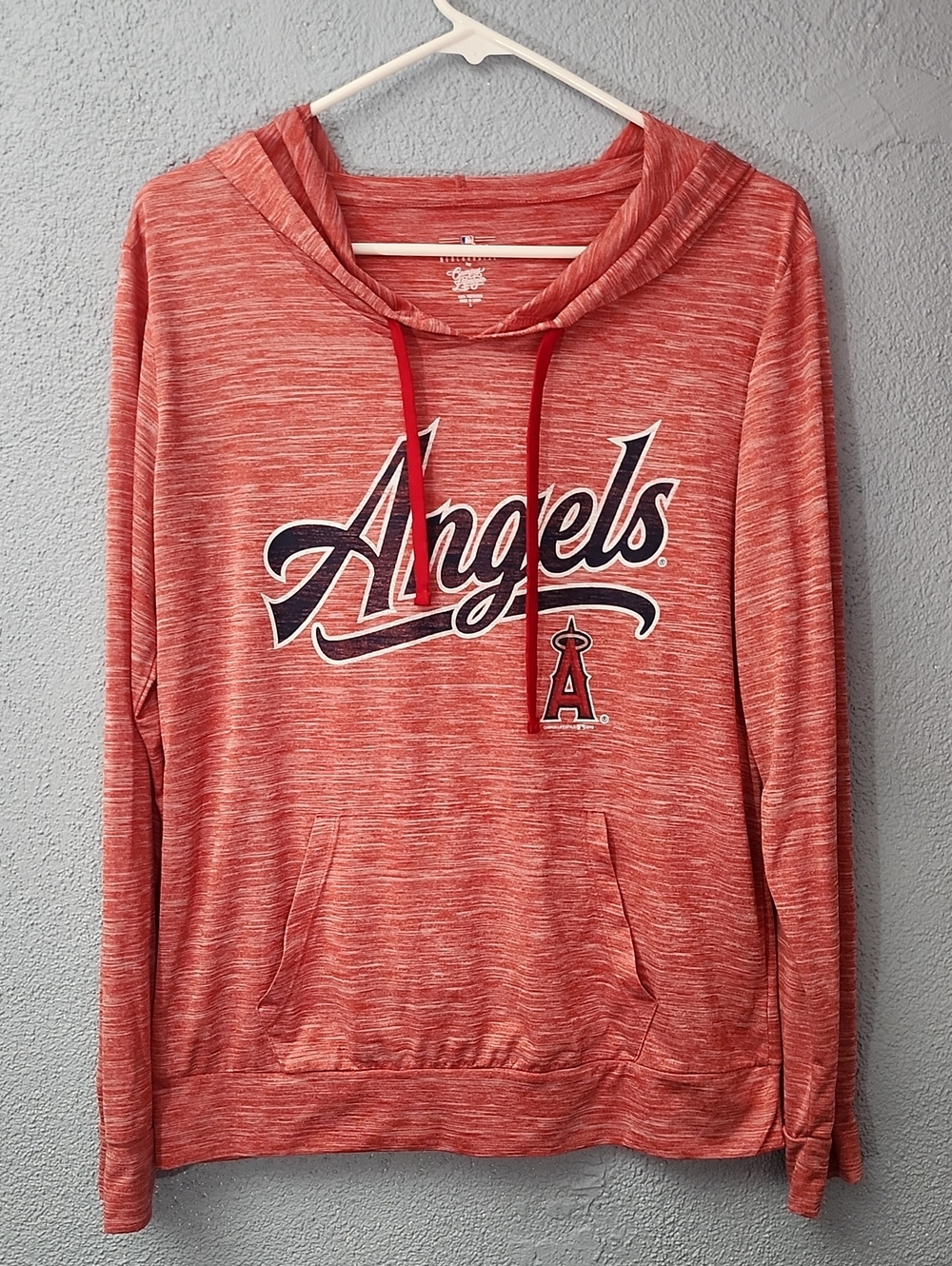 Angels Heathered Red Women’s Cowl Hoodie with Logo
